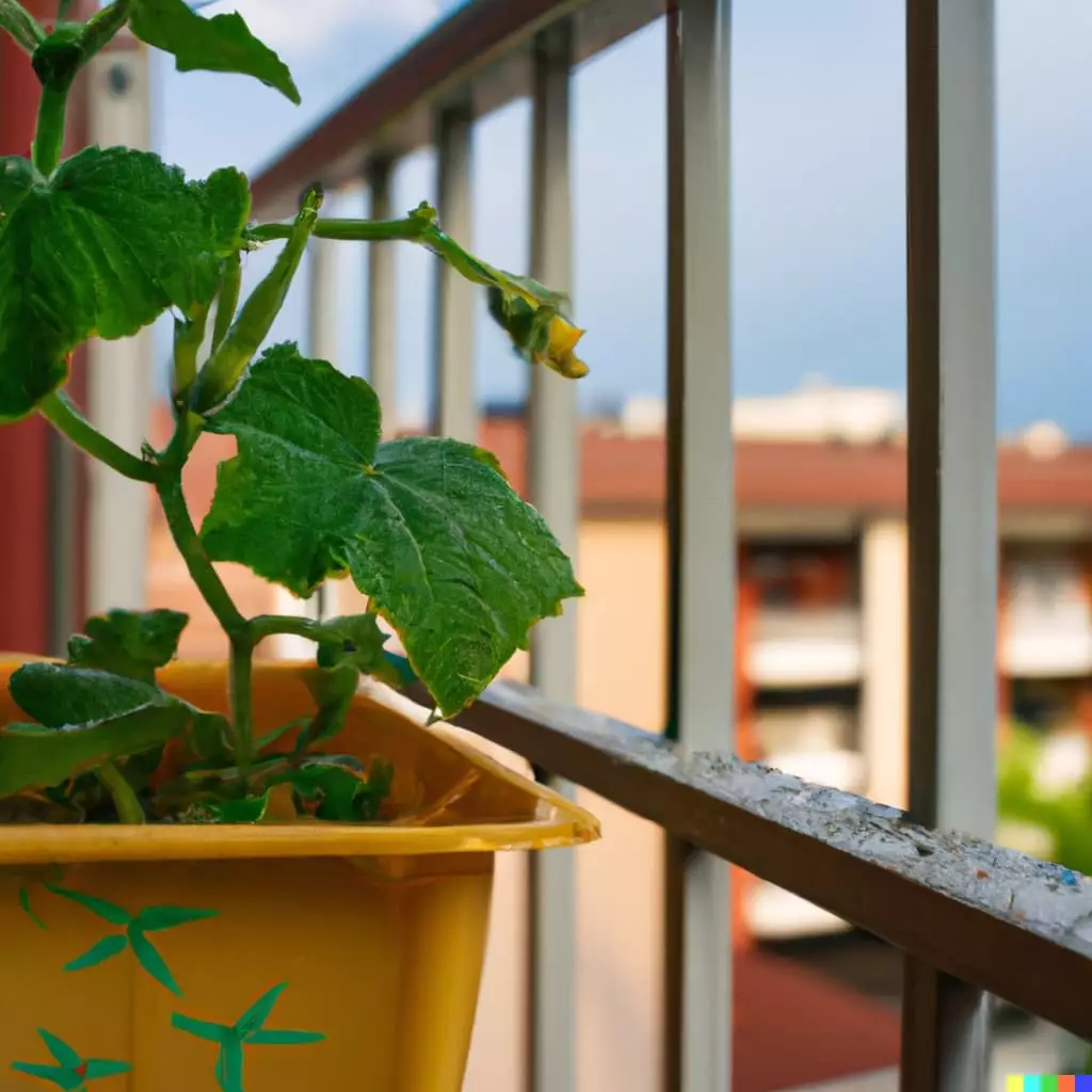 Gurken auf dem Balkon